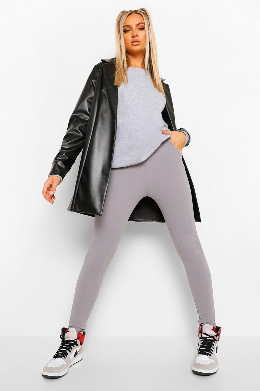 Basic Skinny Stretch Hose aus Crepe-Stoff, Grey image number 1