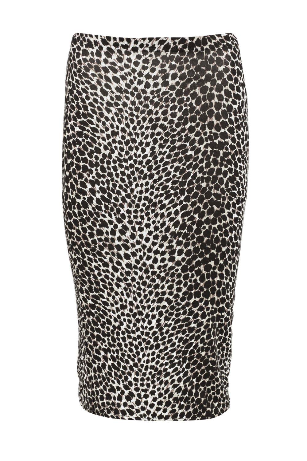 leopard print bodycon midi skirt