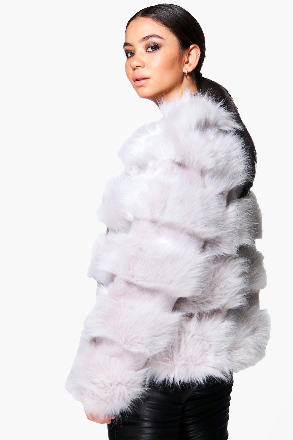 Faux Fur Panelled Coat