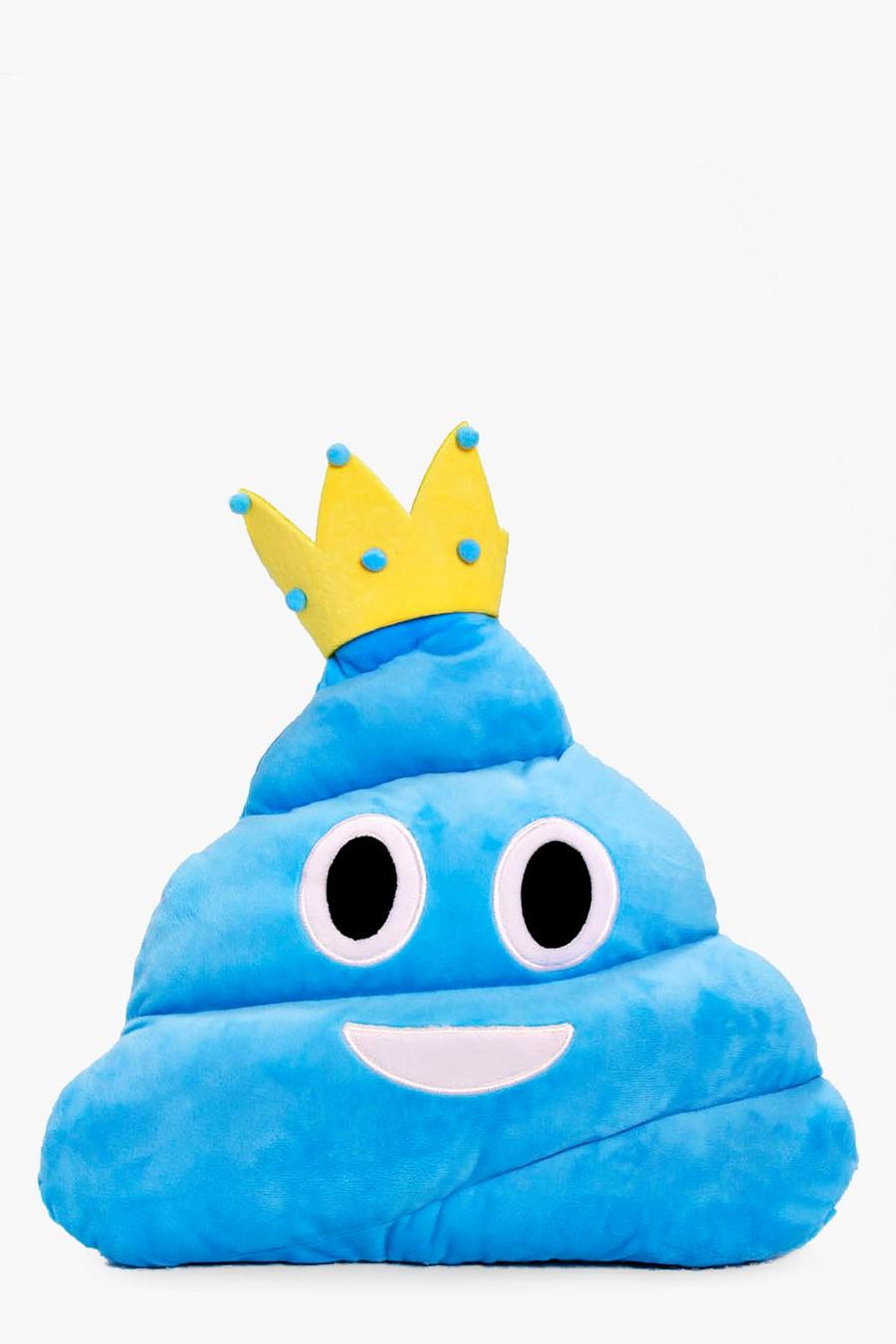 Turquoise blå Princess Poo Emoji Cushion image number 1