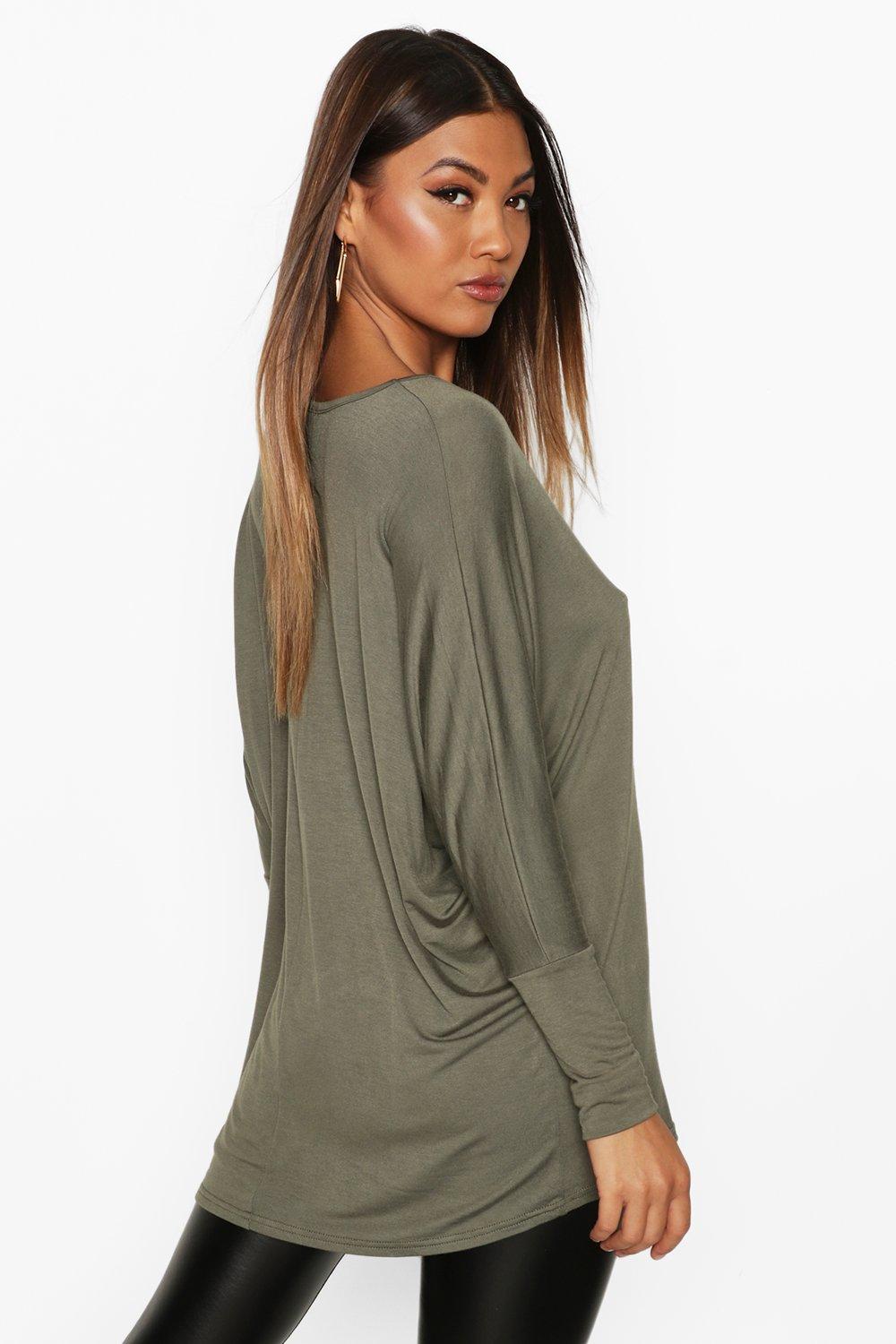 Women's Basic Long Sleeve Oversized T-Shirt