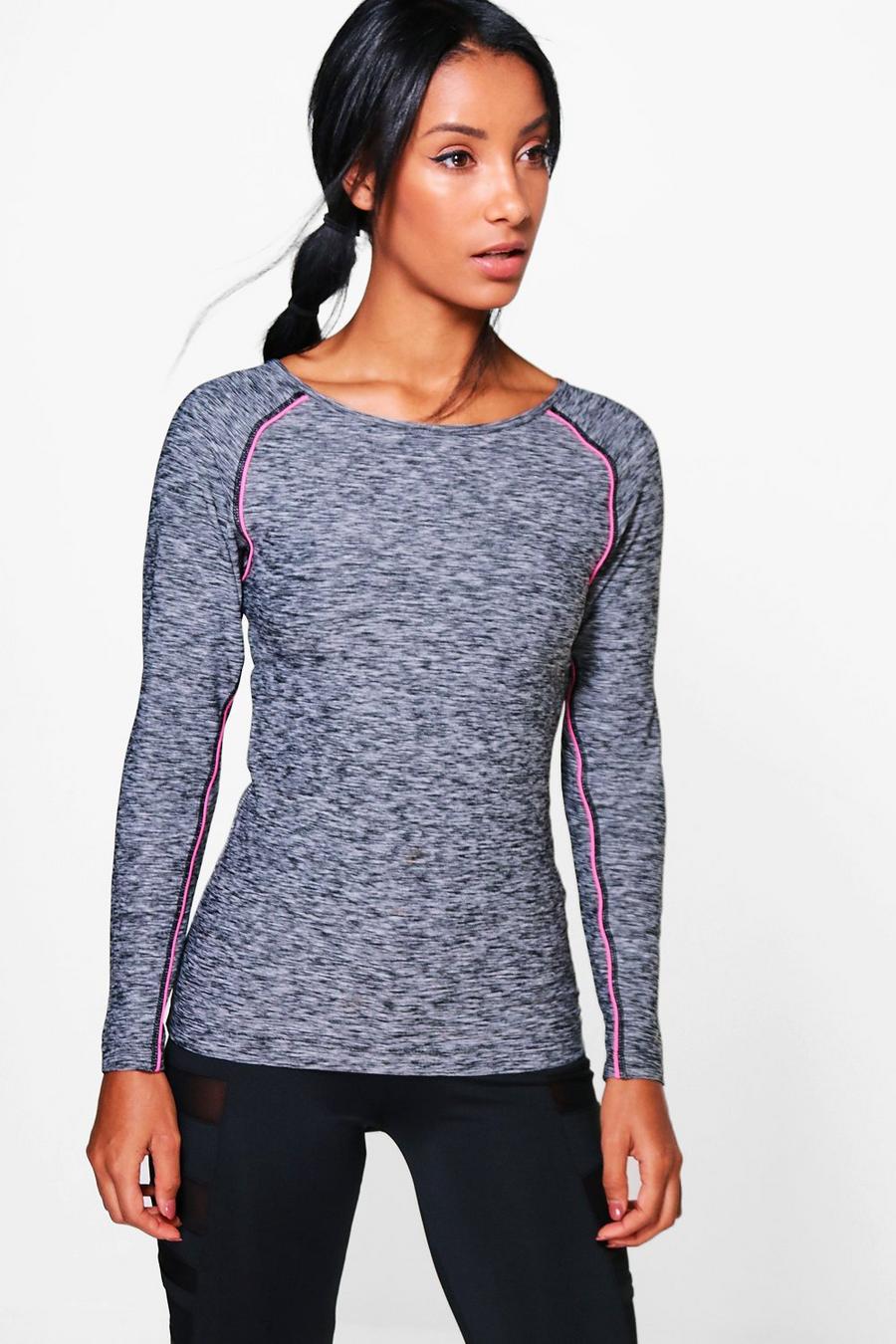 Grey Amy Fit Long Sleeve Running Tee image number 1