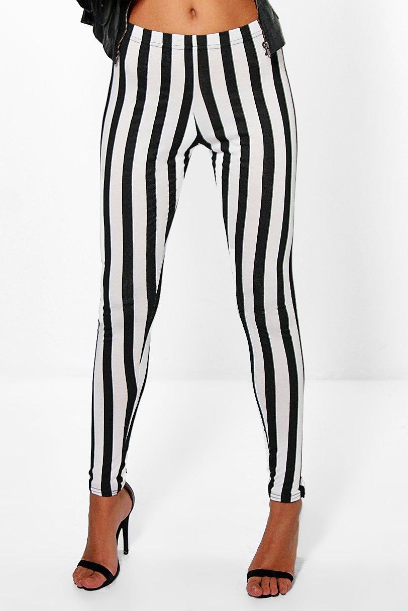 Black and white striped legging sale