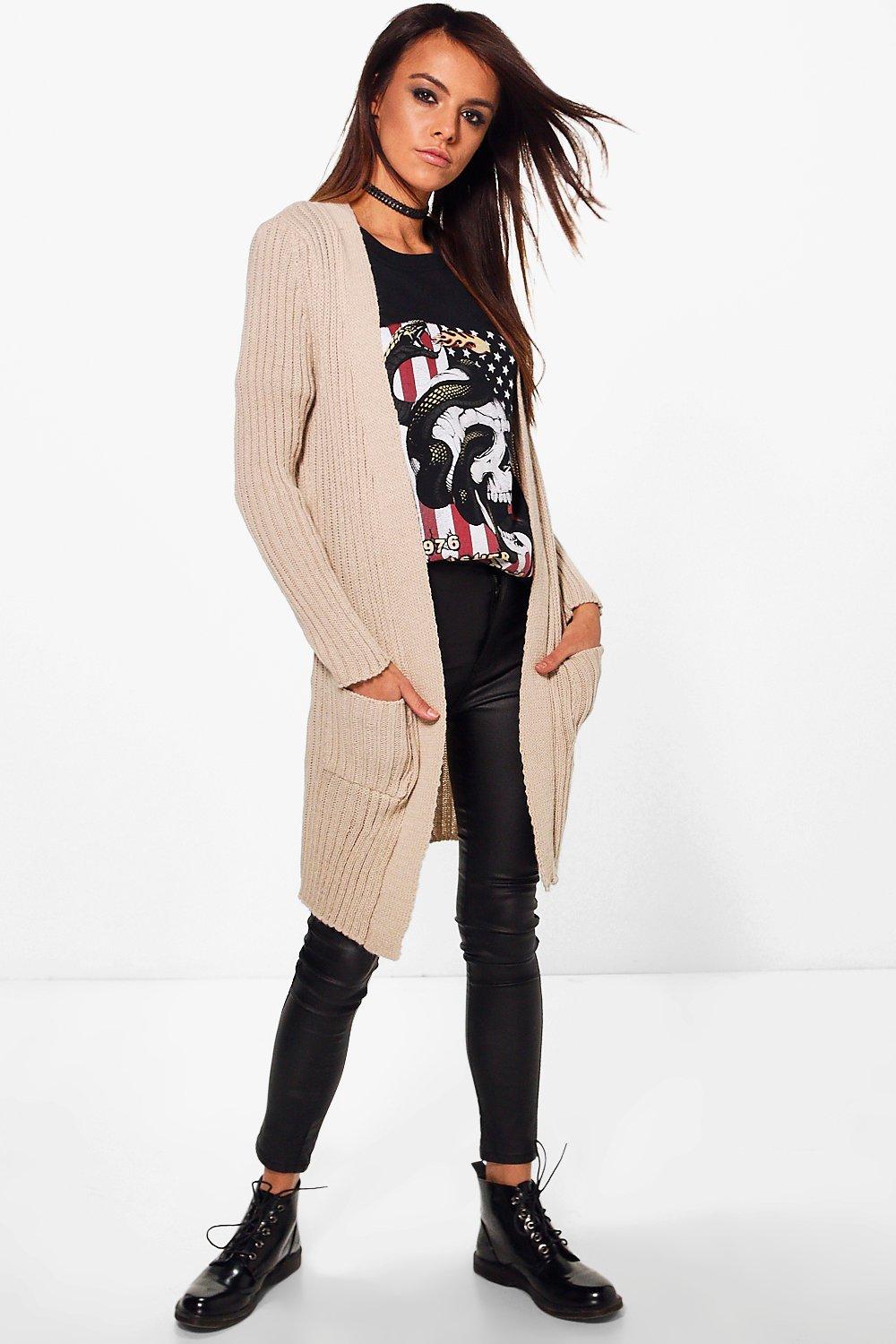 boohoo longline cardigan