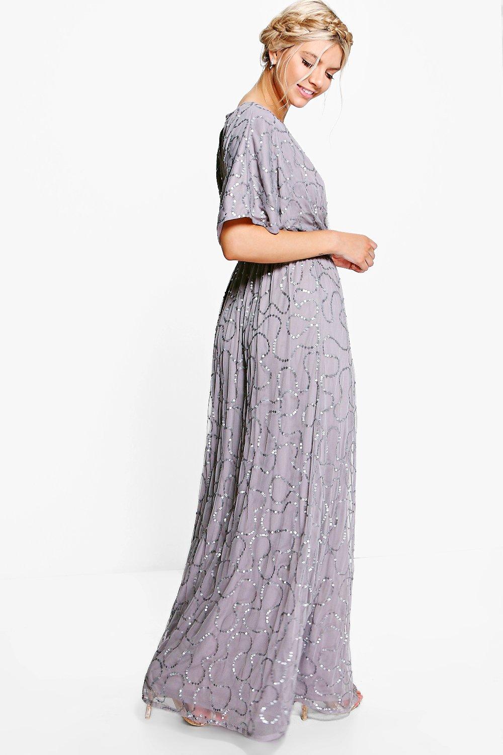 boutique sequin plunge maxi dress