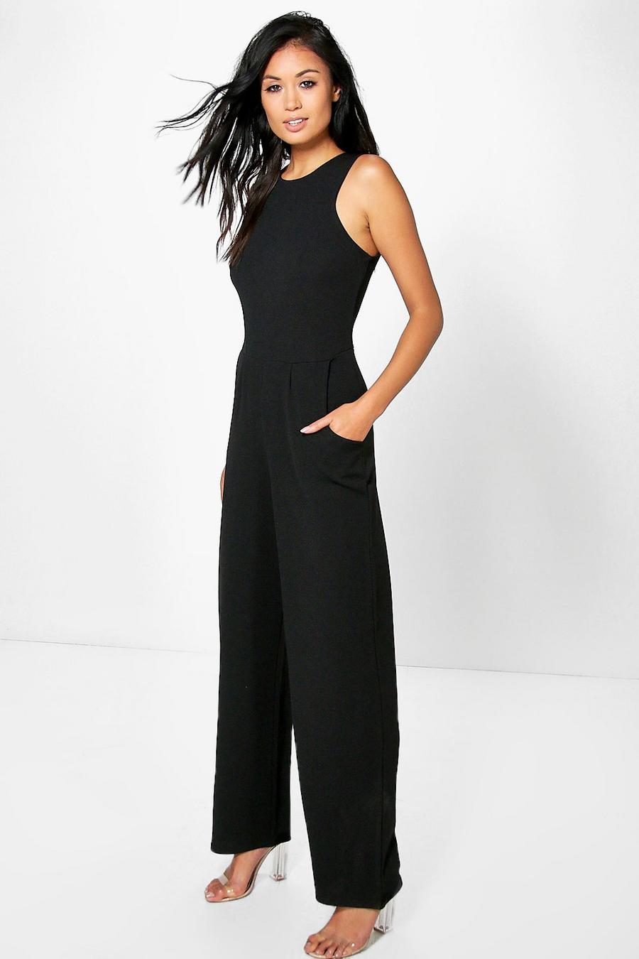 Strukturierter Jumpsuit mit rundem Ausschnitt image number 1