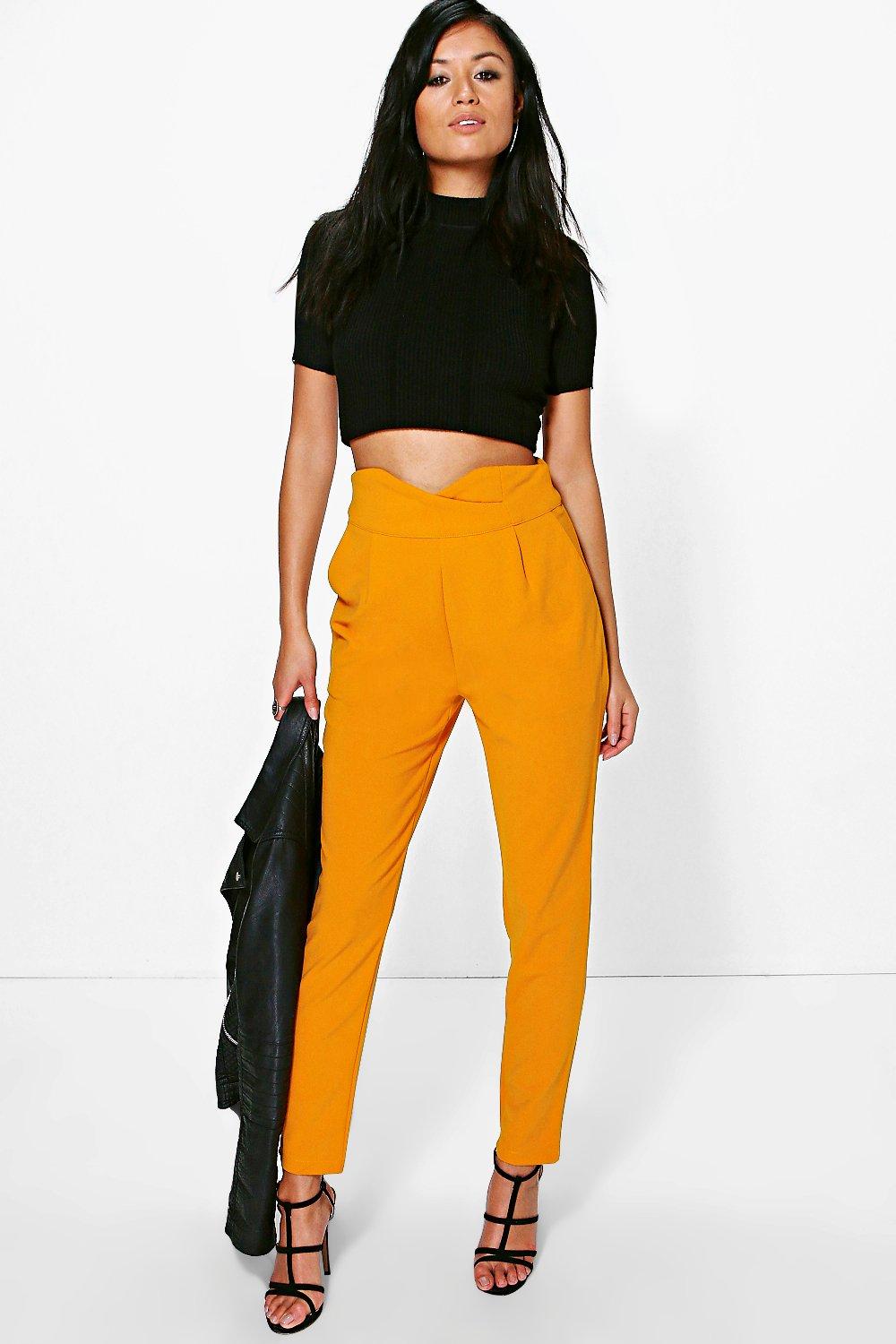 high waisted tailored trousers