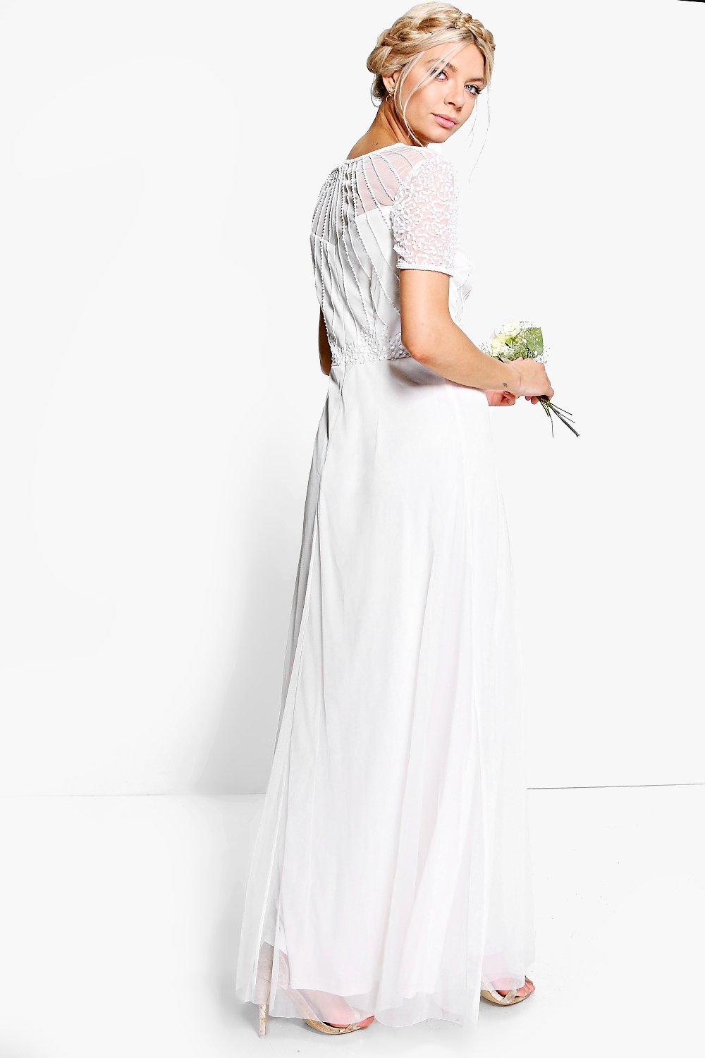 Boohoo beaded cheap maxi dress