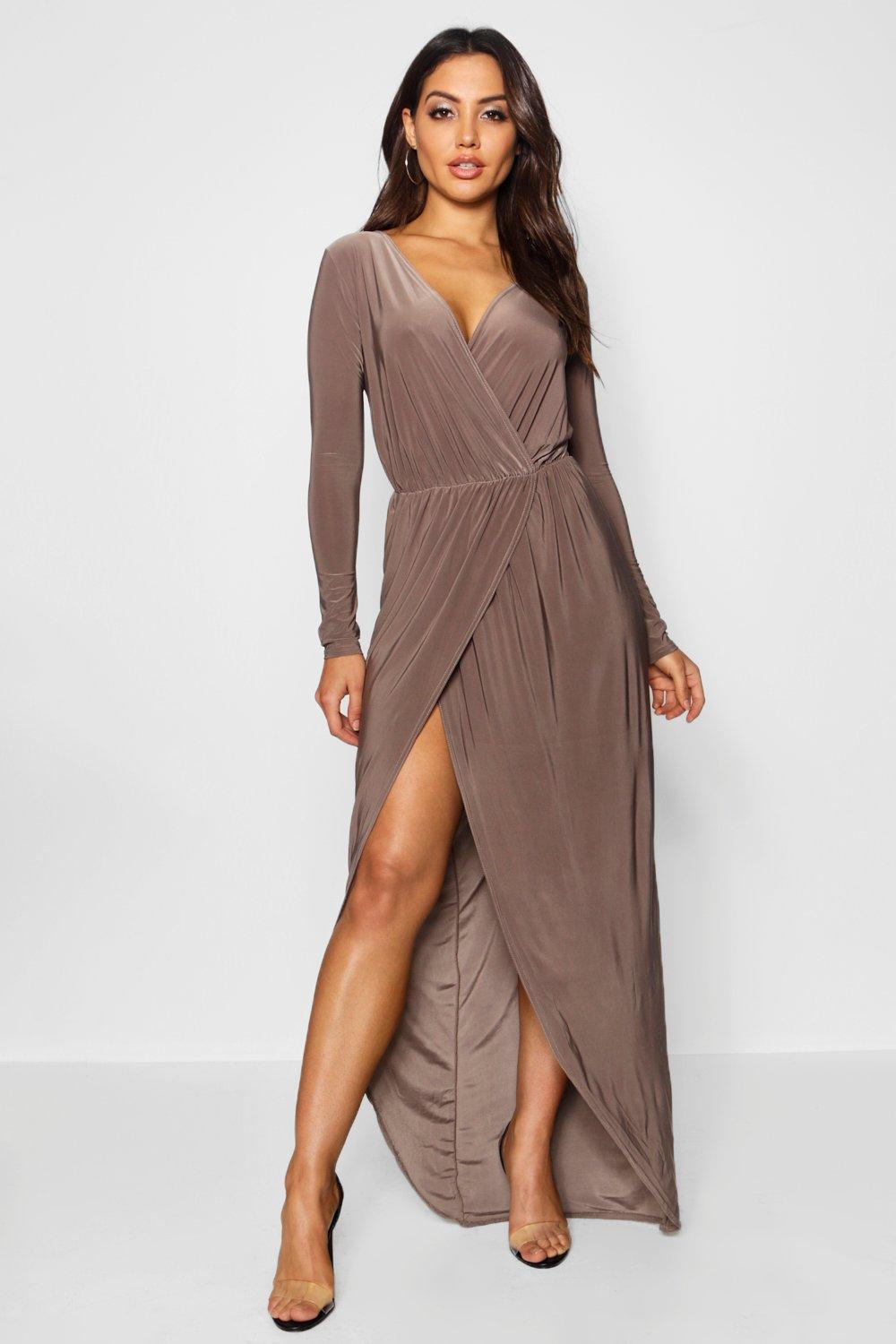 wrap top maxi dress