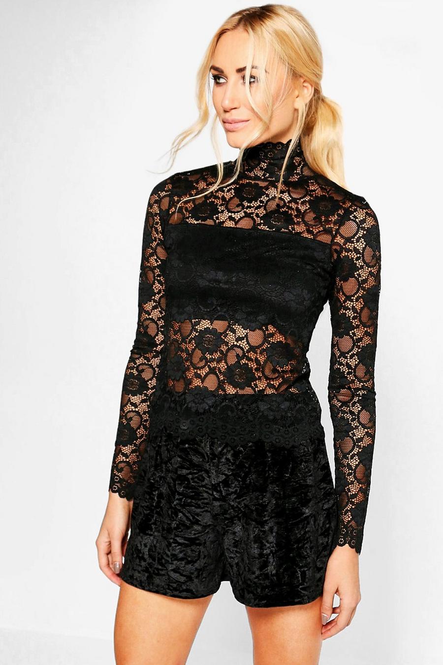 Lola All Over Lace High Neck Top image number 1