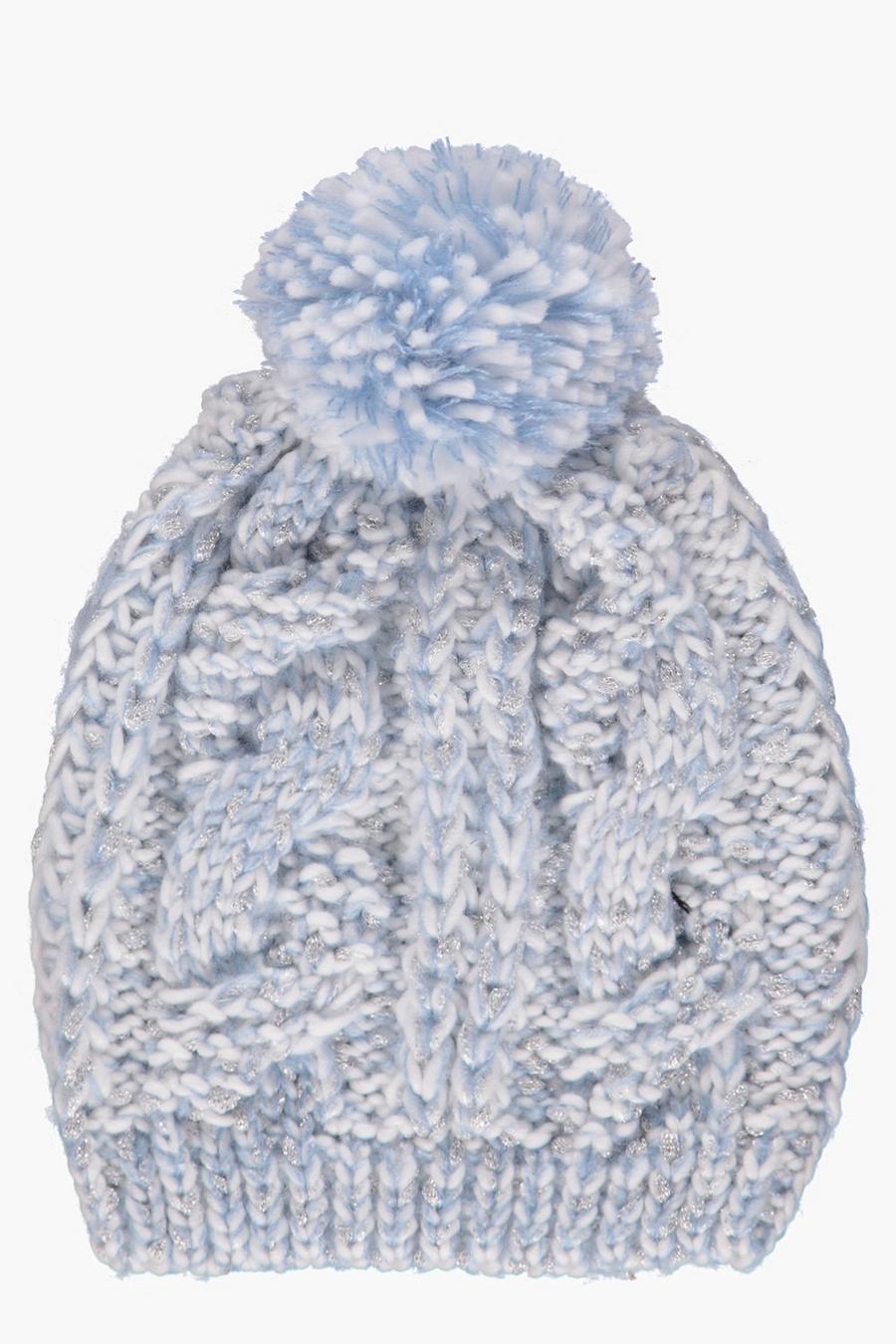 Lily Glitter Knit Pom Beanie Hat image number 1