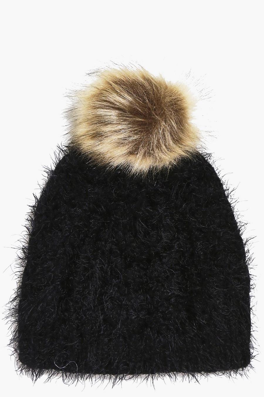 Ivy Super Soft Fluffy Faux Fur Pom Beanie Hat image number 1