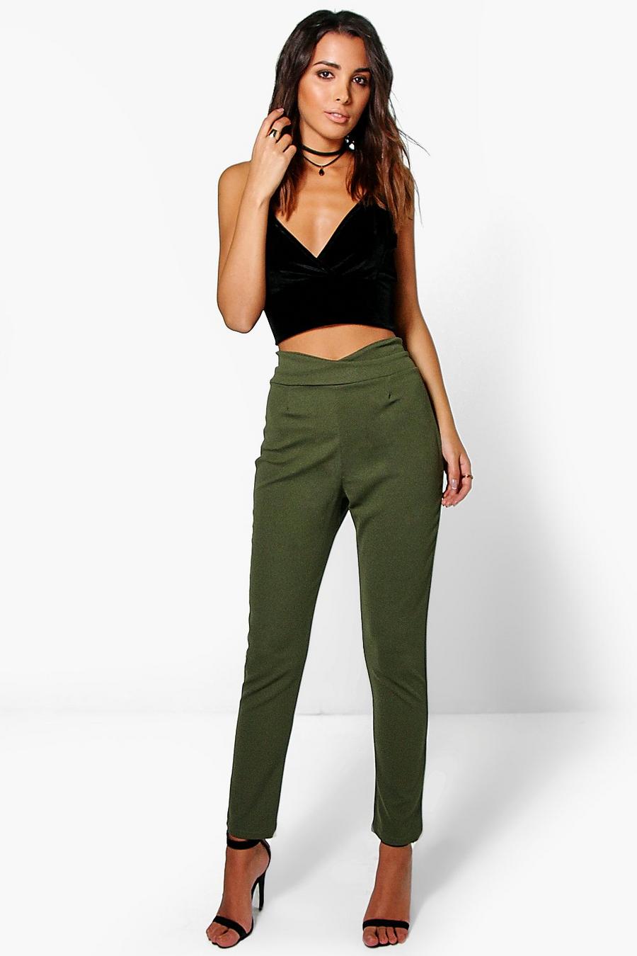 Moss Basic High Waist Crepe Skinny Stretch Trousers image number 1