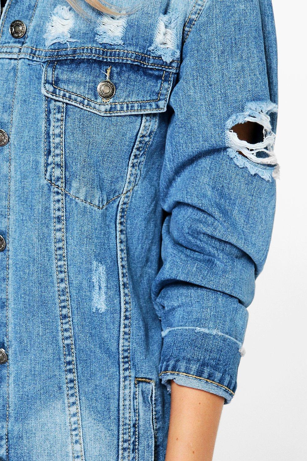 Giubbotto di jeans lungo clearance