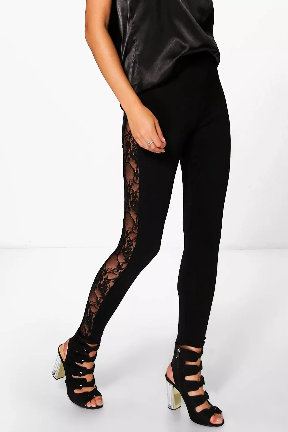 ASOS DESIGN lace panel tights