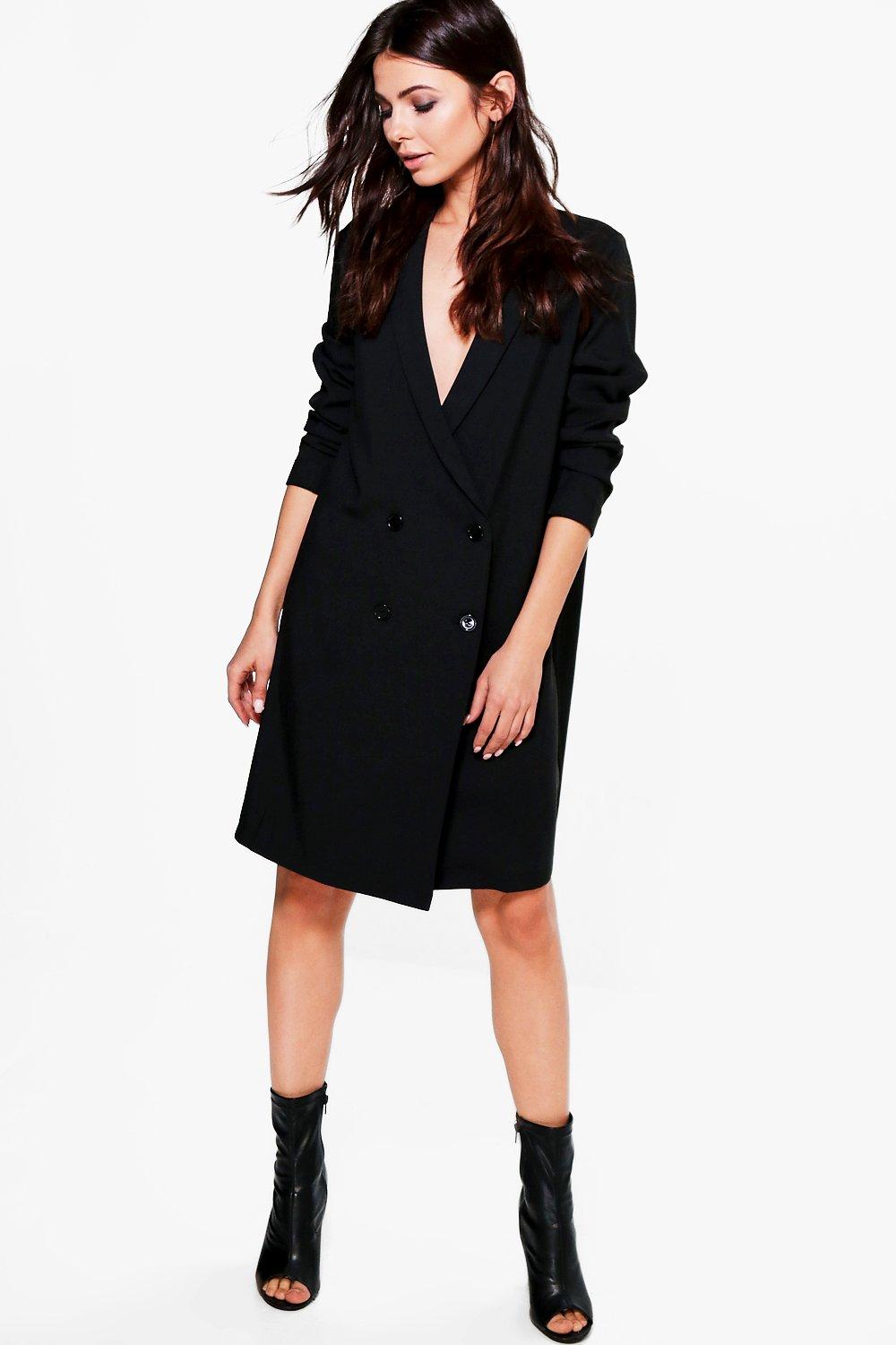 black blazer dress boohoo