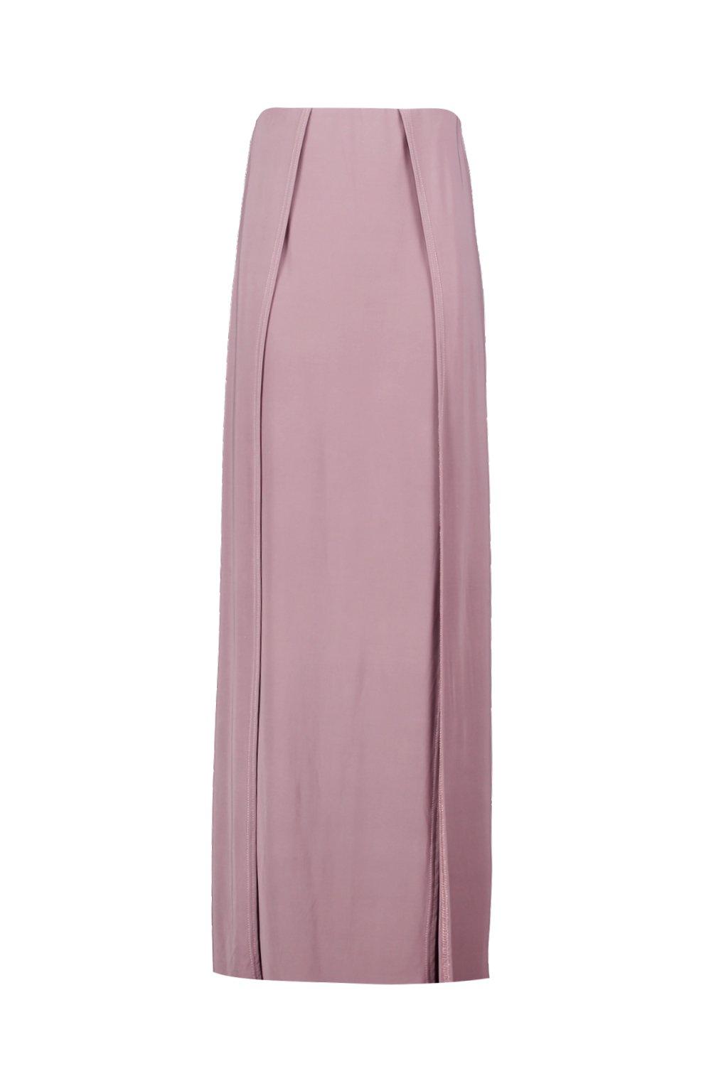 double high thigh split maxi skirt