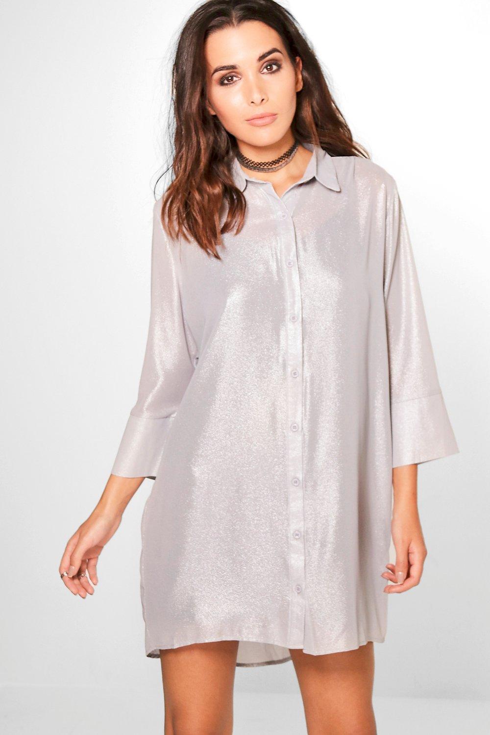 glitter shirt dress