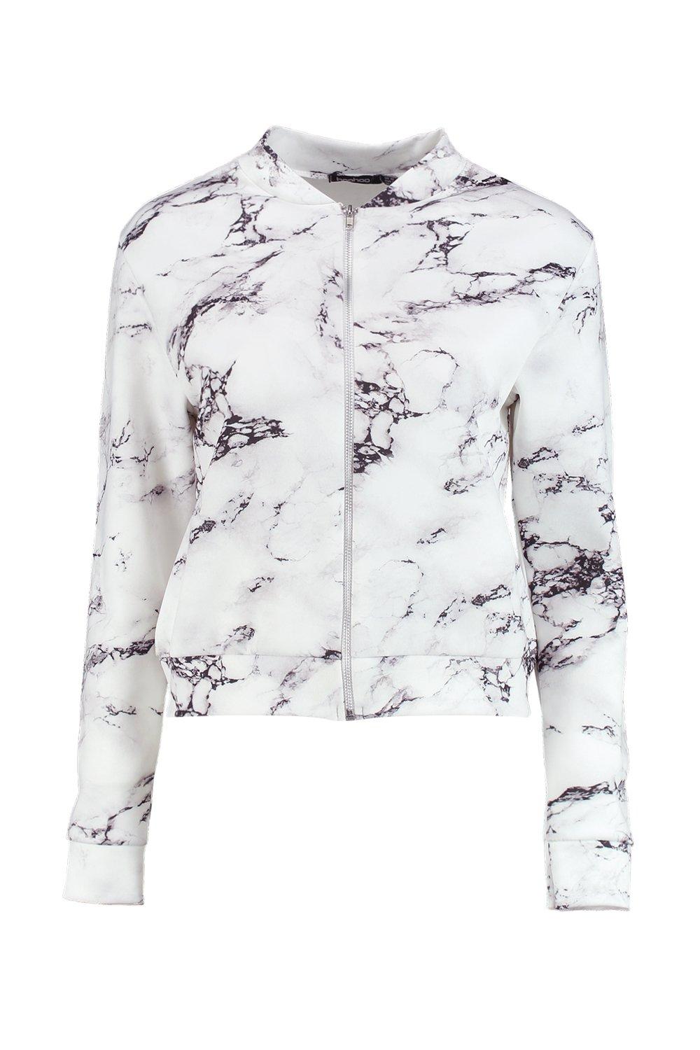 oversized longline hoodie with marble back print