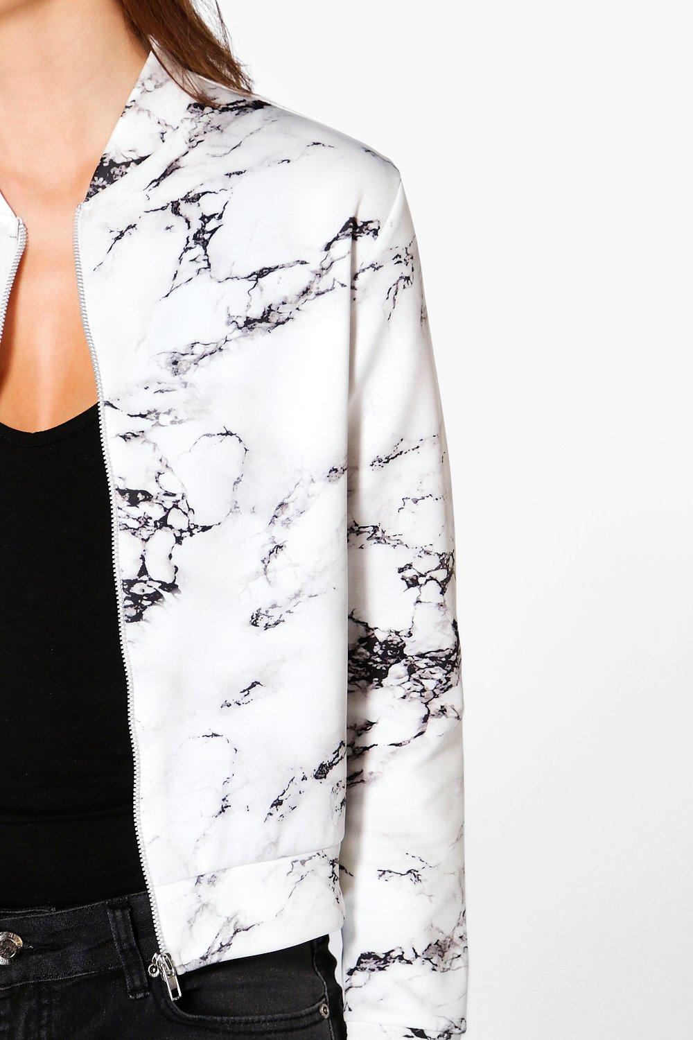 oversized longline hoodie with marble back print