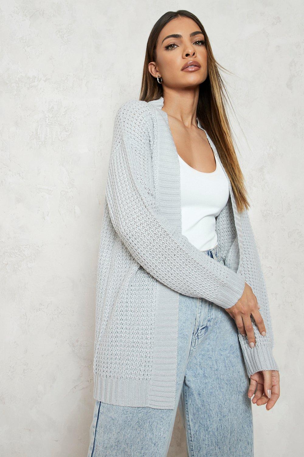 boohoo grey cardigan
