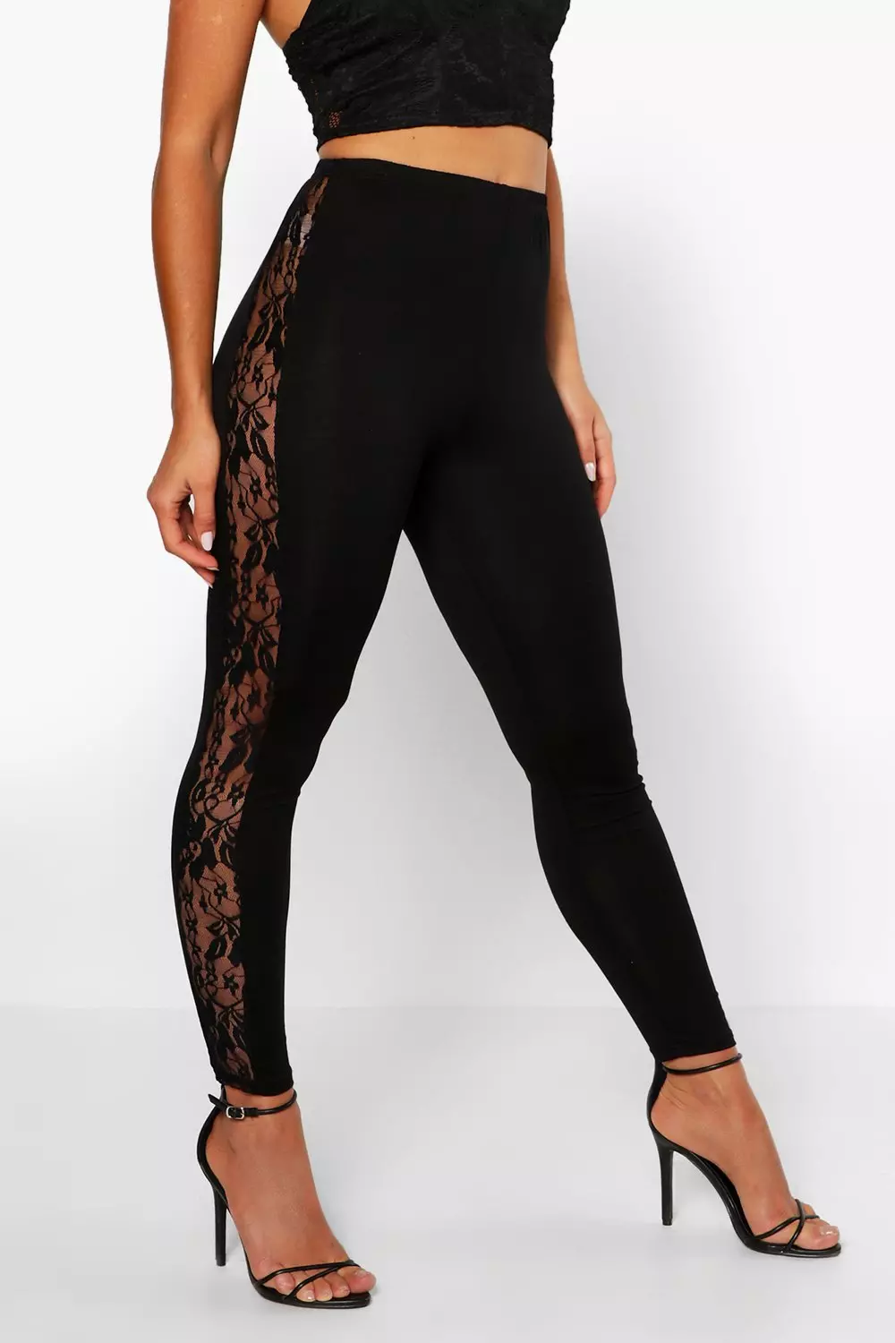 Lace side leggings sale