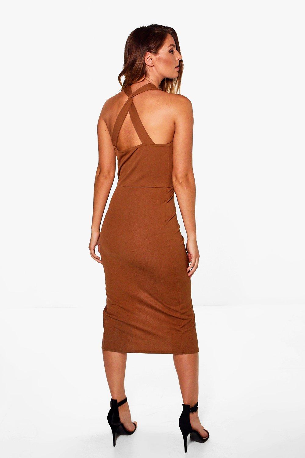 halter top midi dress
