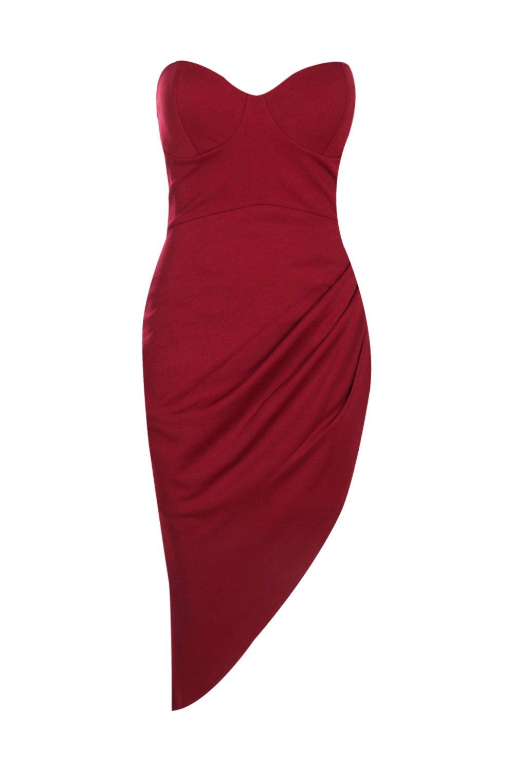 Akira Bandeau Cupped Drape Midi Dress