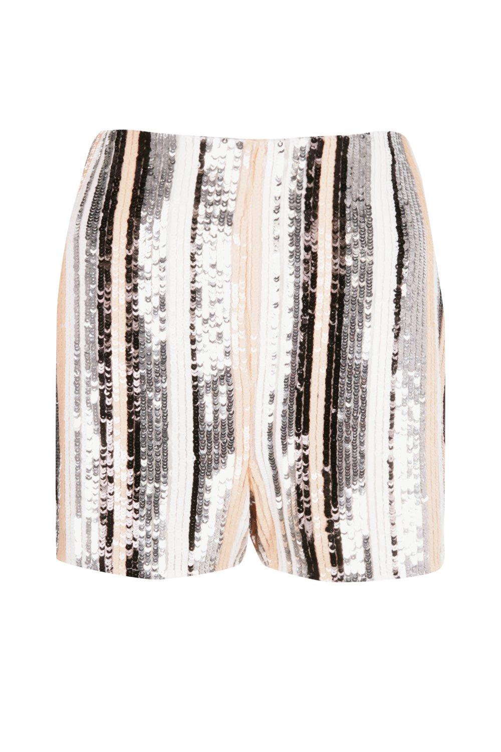 Striped on sale sequin shorts