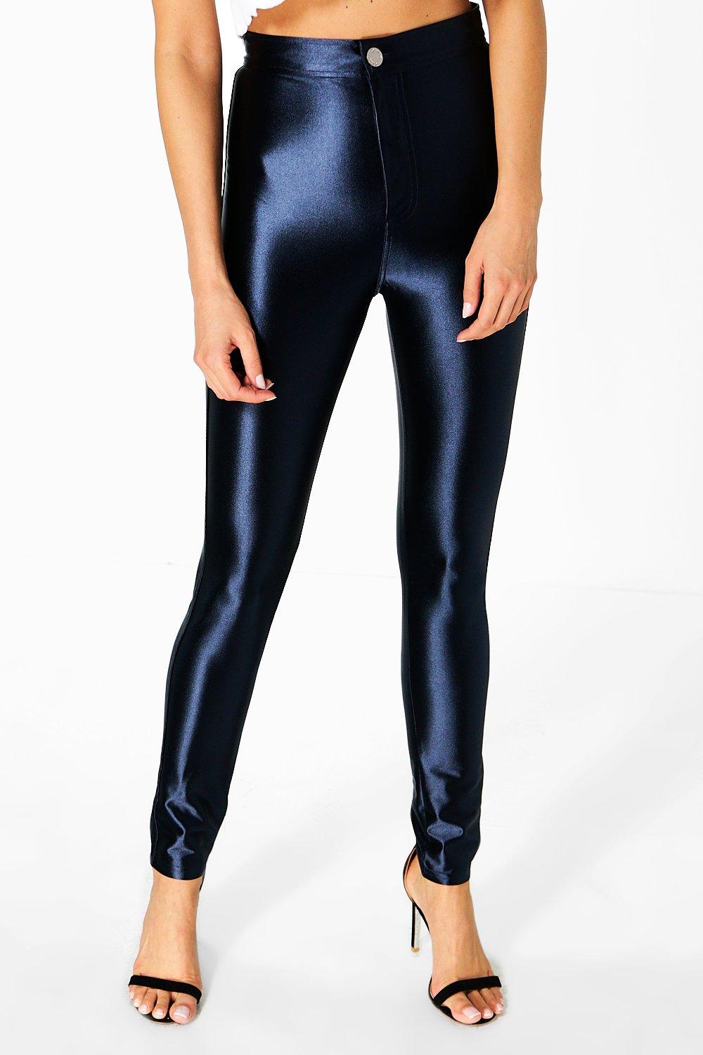 Stretch Satin High Waisted Skinny Pants