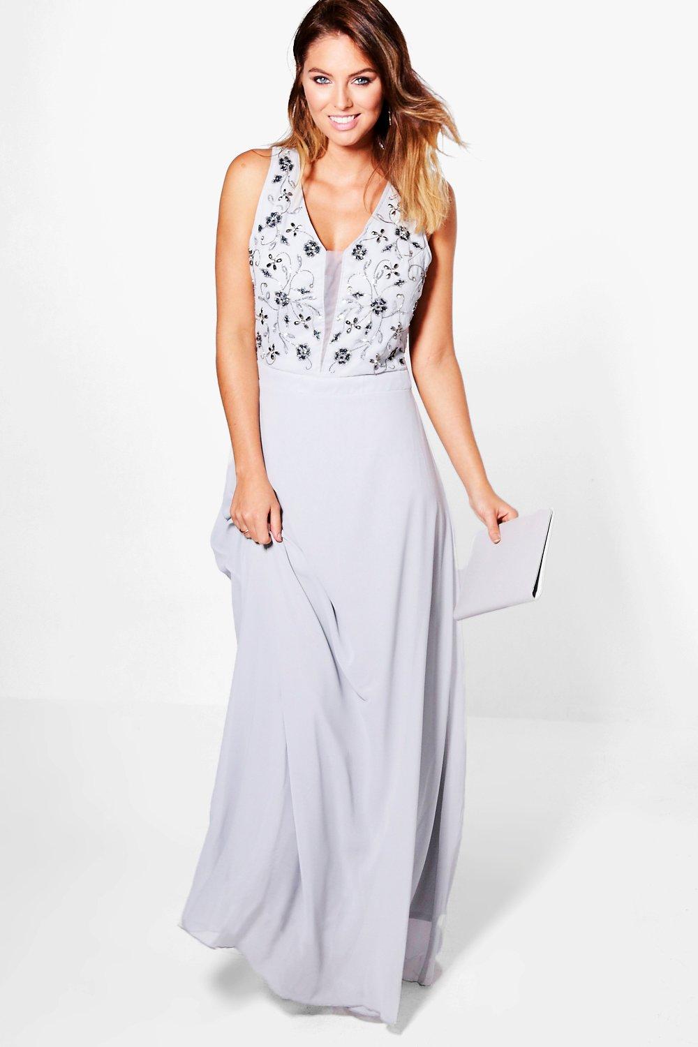 boohoo embellished maxi dress