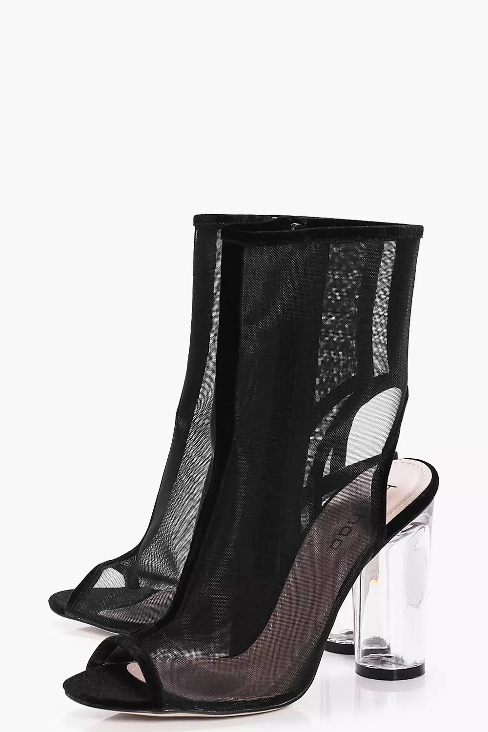 Black Julia Mesh Clear Heel Shoe Boot alternative image