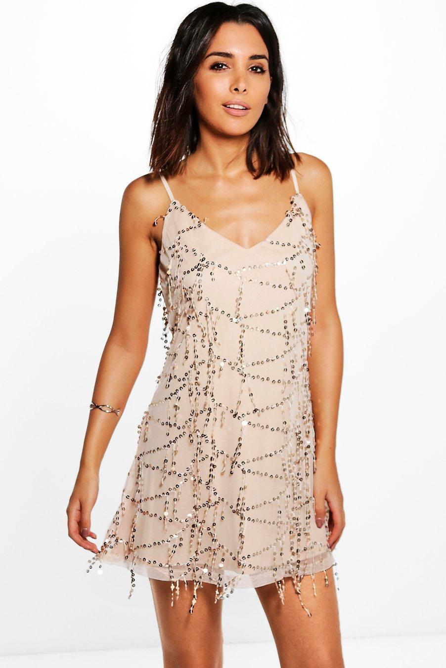 sequin swing dress