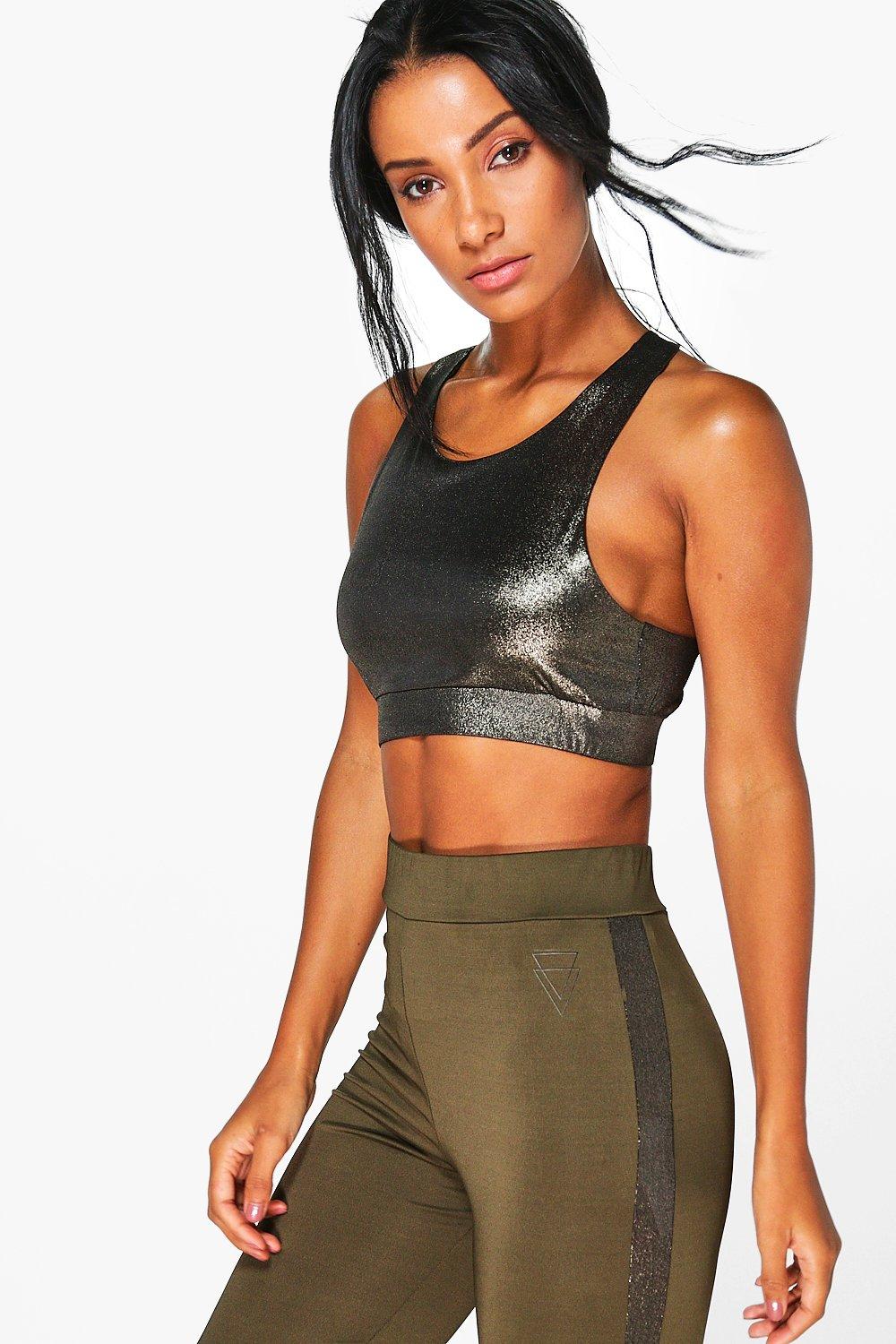 metallic sports bra