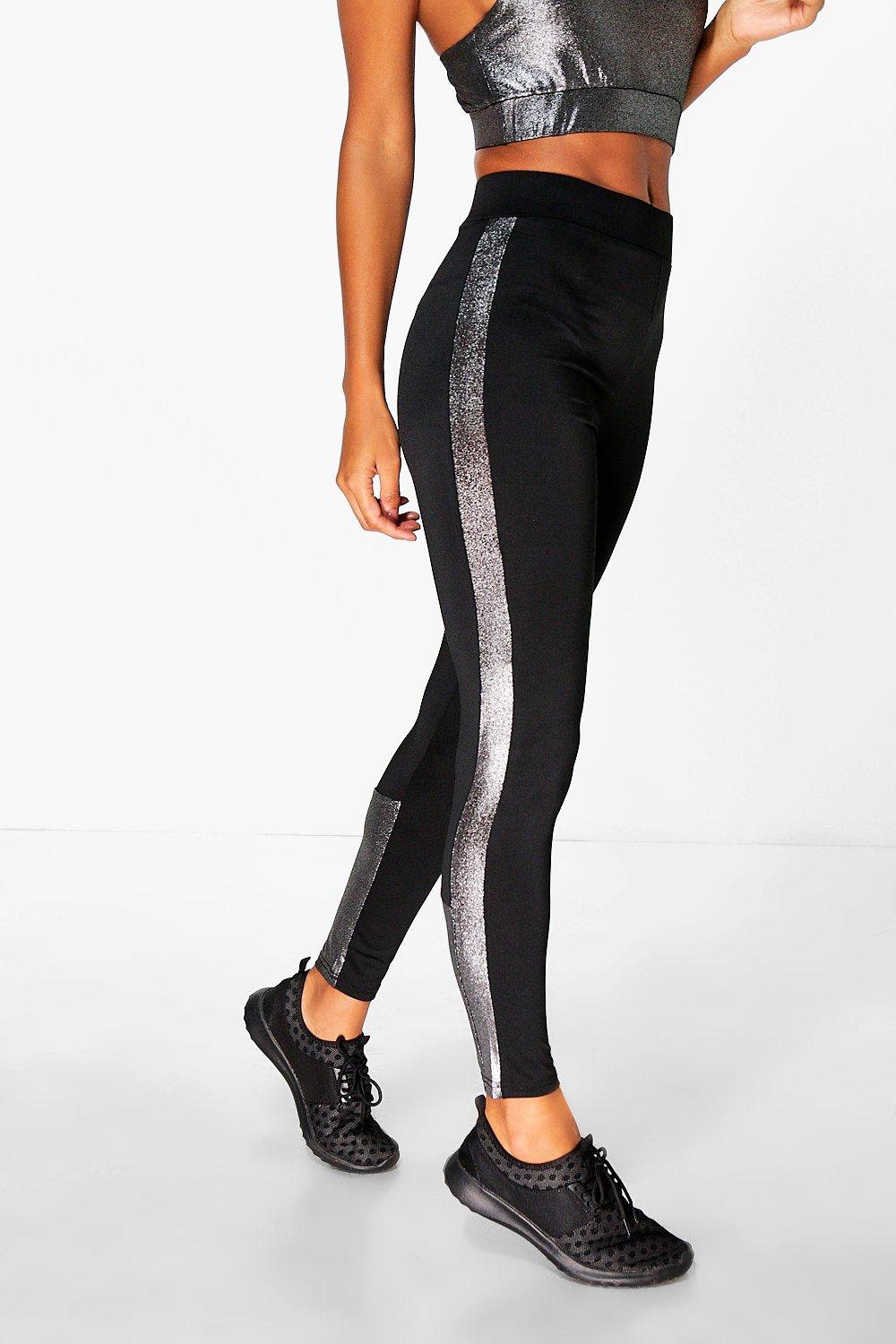 metallic athletic leggings