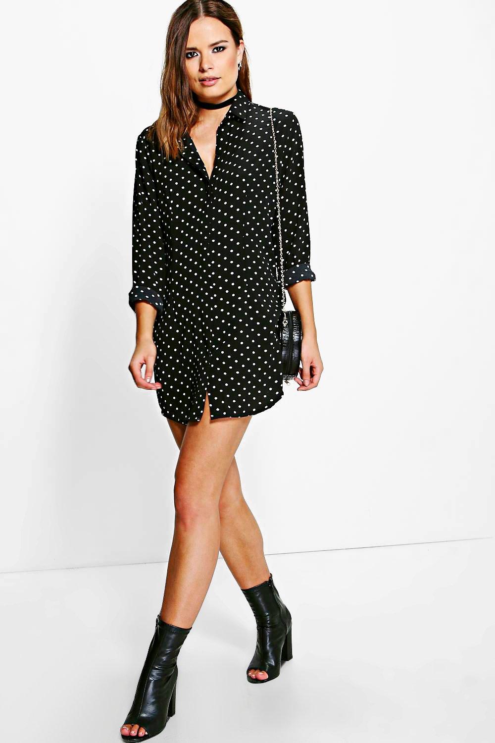 polka dot shirt dress