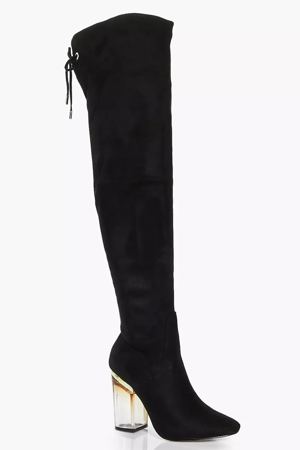 Black Megan Clear Over The Knee Boot alternative image
