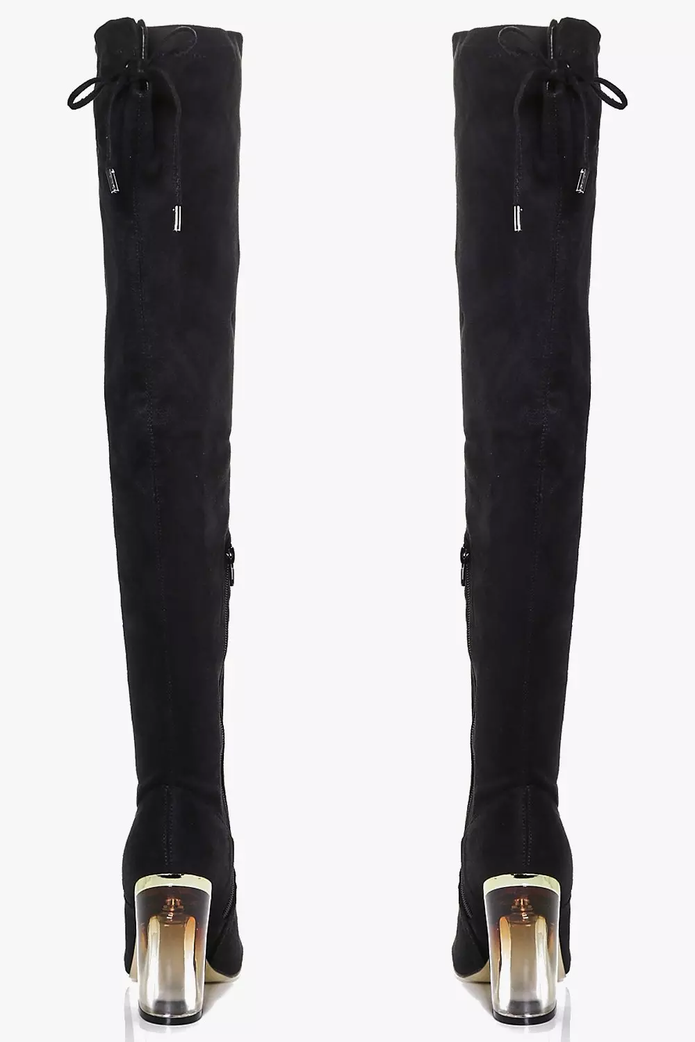 Black Megan Clear Over The Knee Boot alternative image