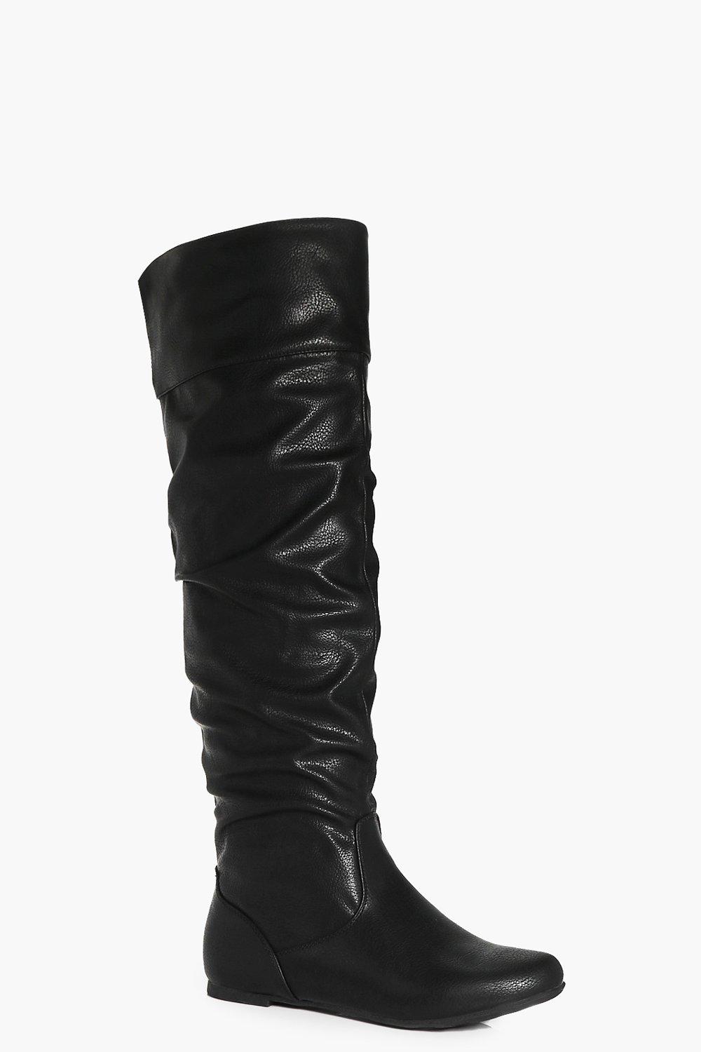 knee high ruched boots