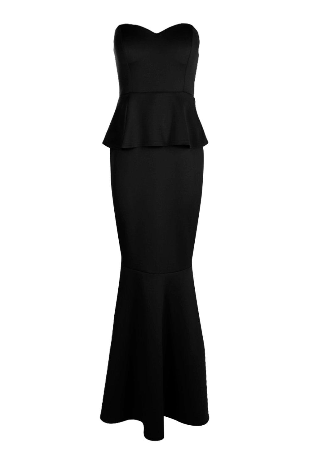 Peplum fishtail maxi on sale dress