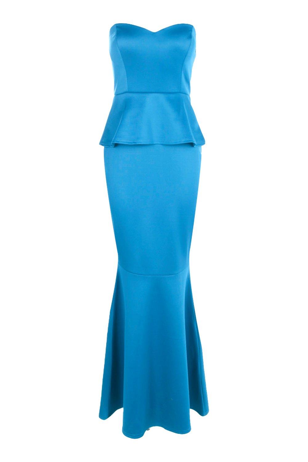 peplum fishtail maxi dress