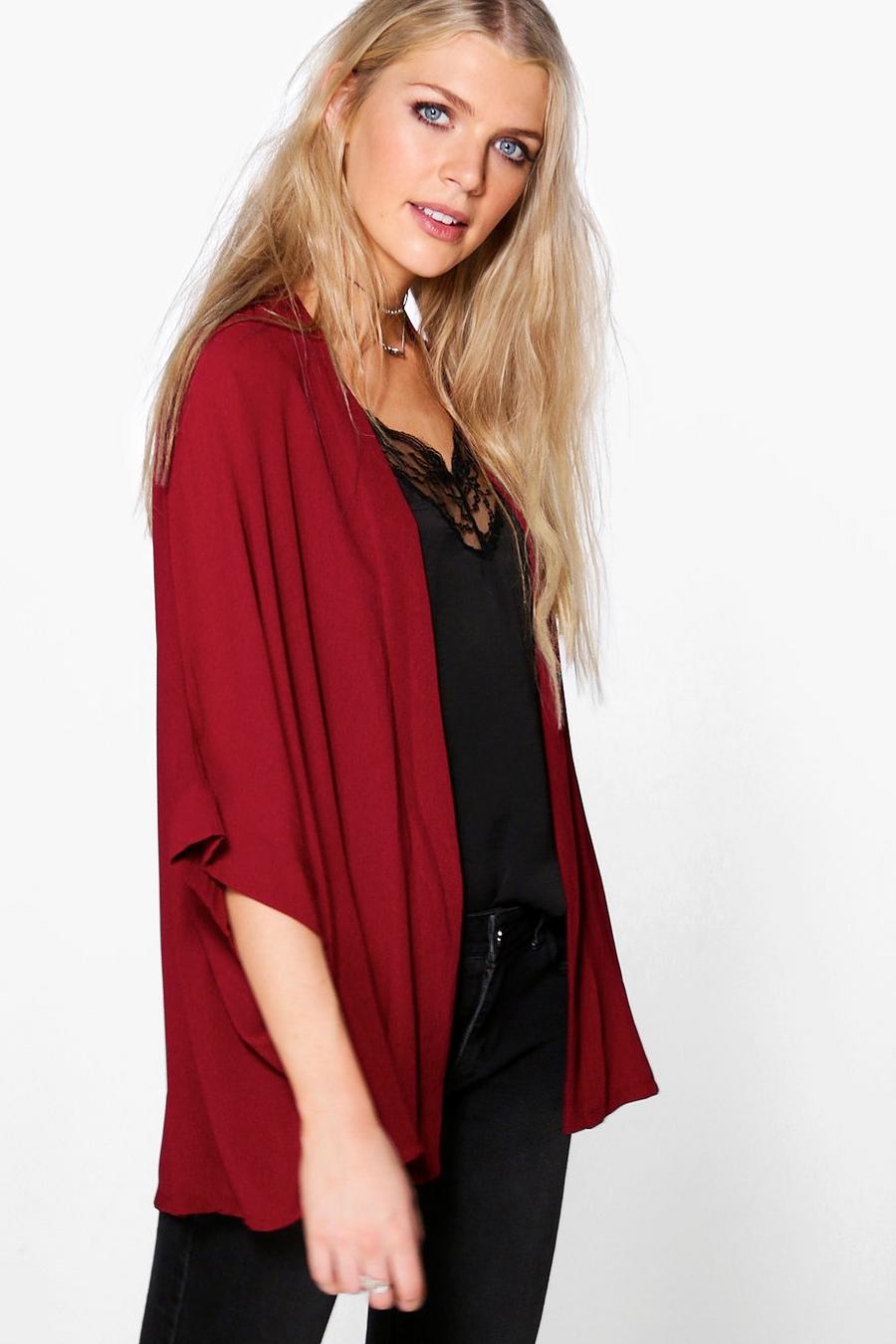 Berry Crepe Kimono image number 1