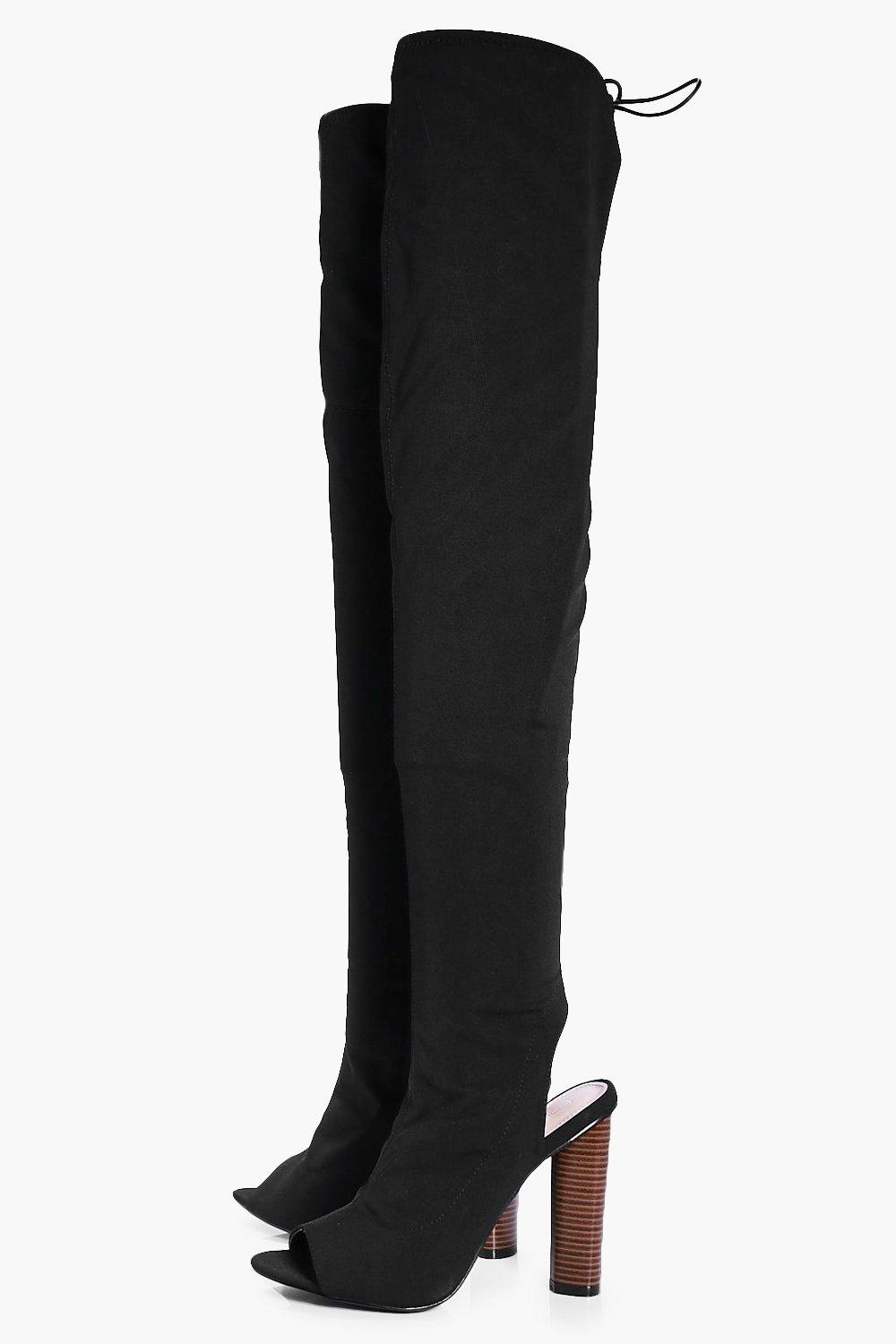 Anya bottes cuissardes peep toe ouvertes l arri re