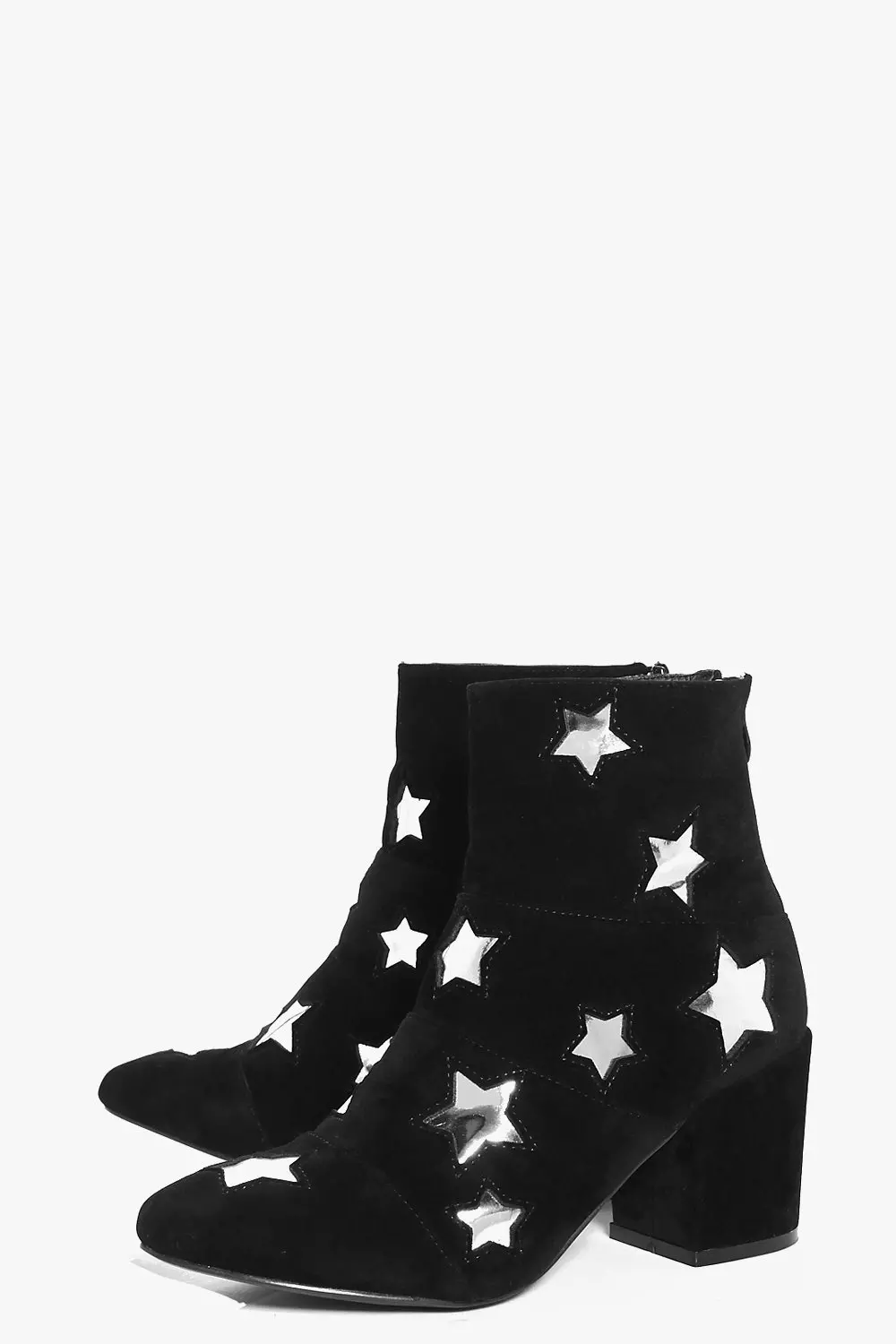 Black Frances Star Detail Block Heel Boot alternative image