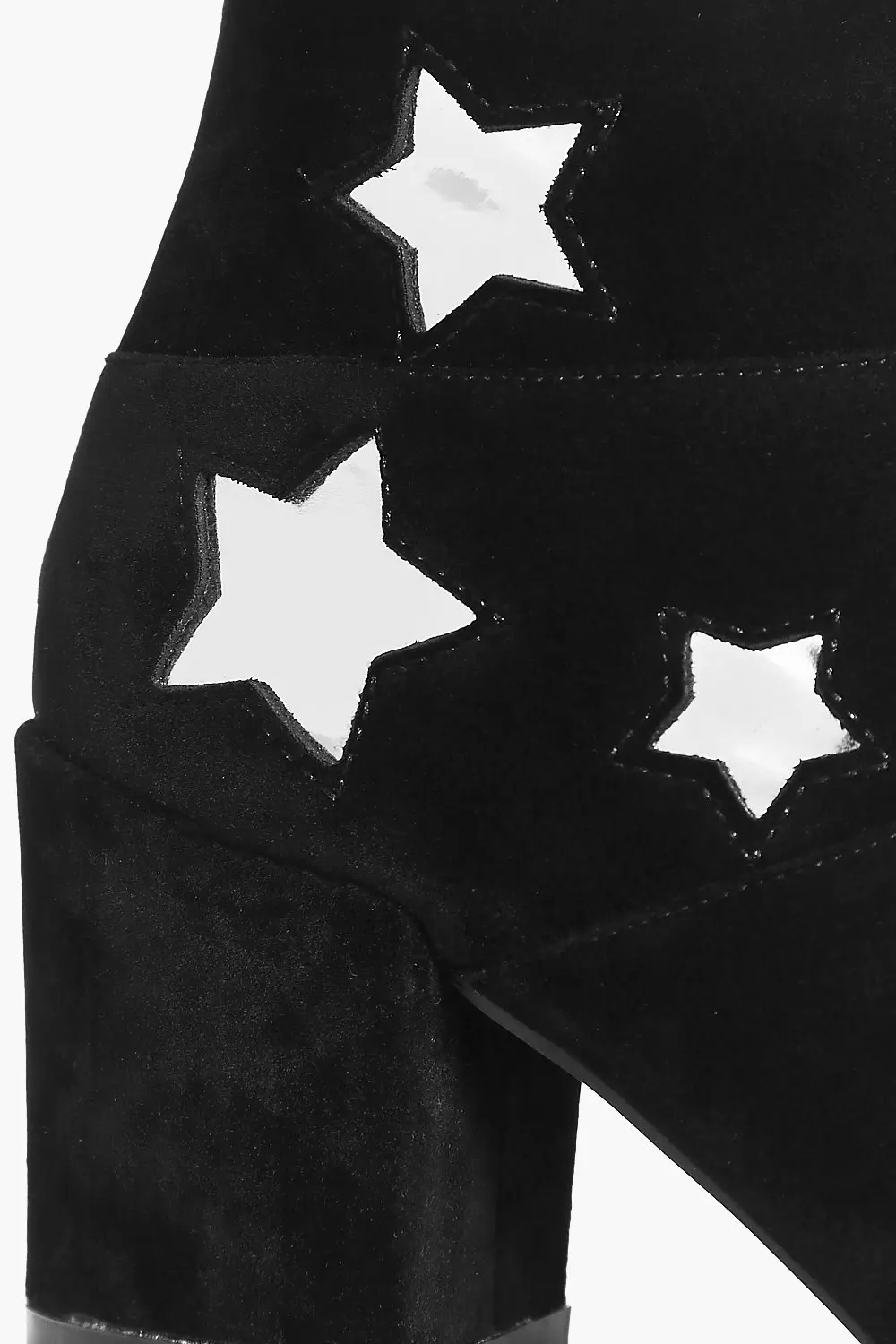 Black Frances Star Detail Block Heel Boot alternative image