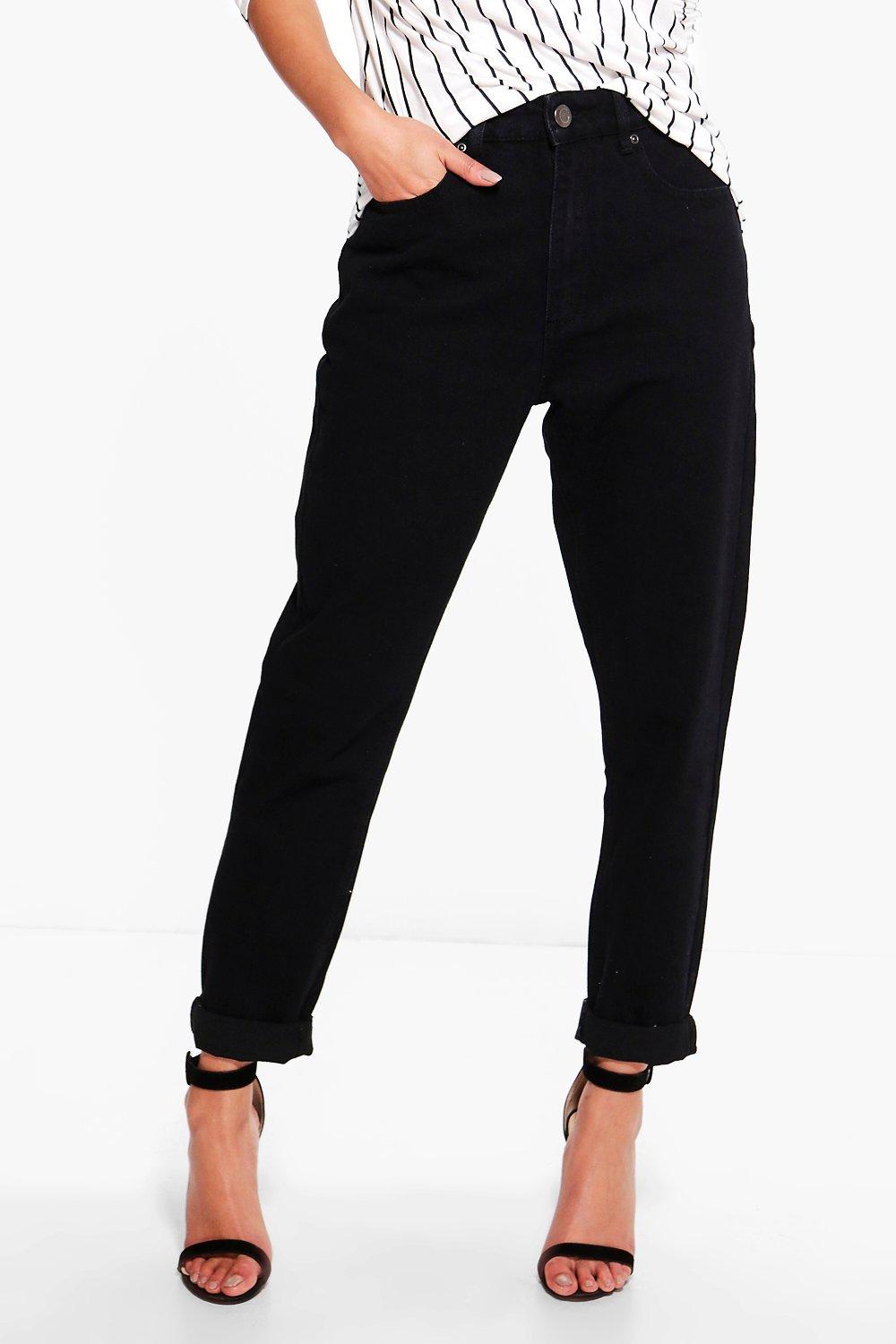black high waisted boyfriend jeans