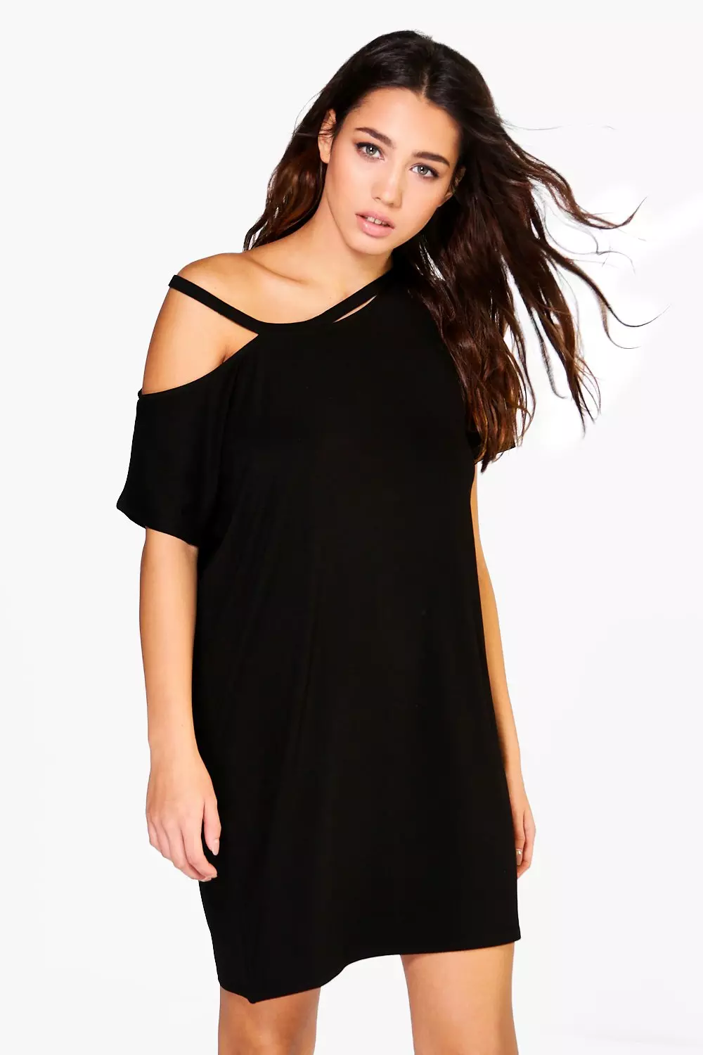 Black strappy 2025 t shirt dress