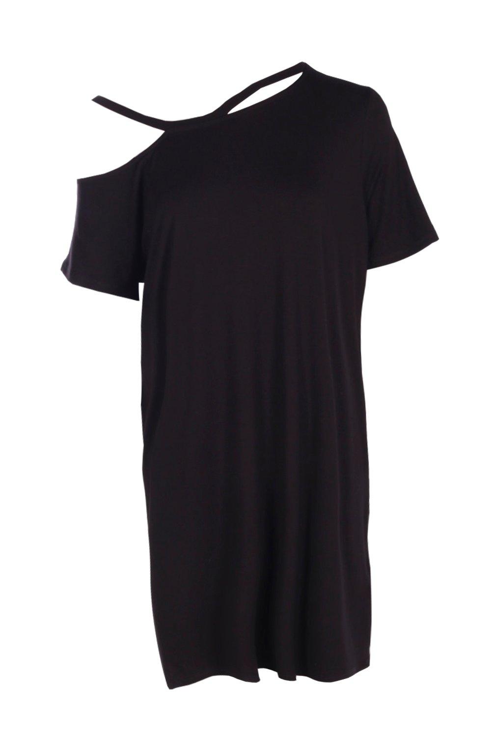 Black strappy t shirt dress online