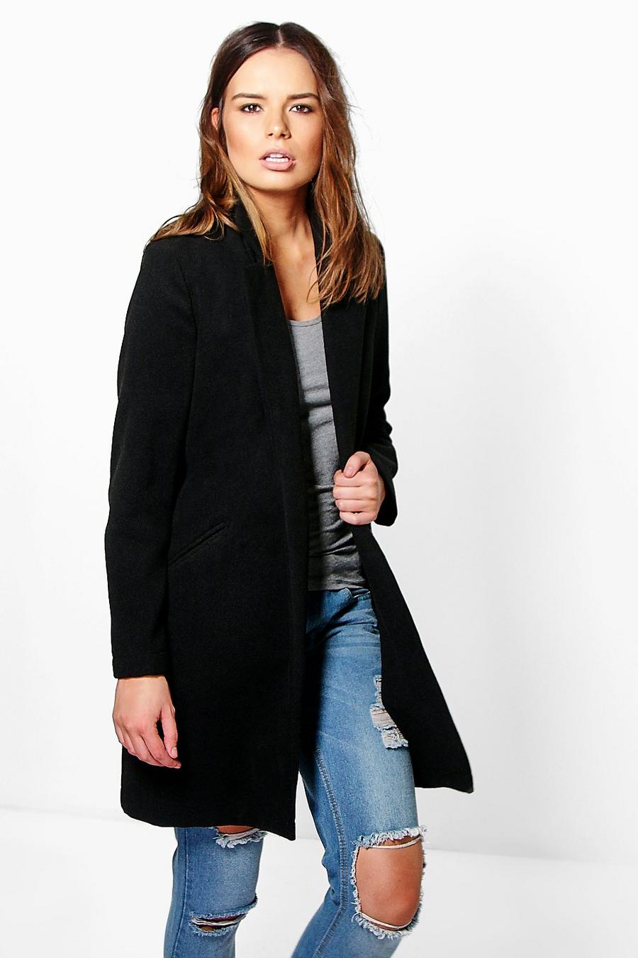 Manteau effet laine, Noir black image number 1