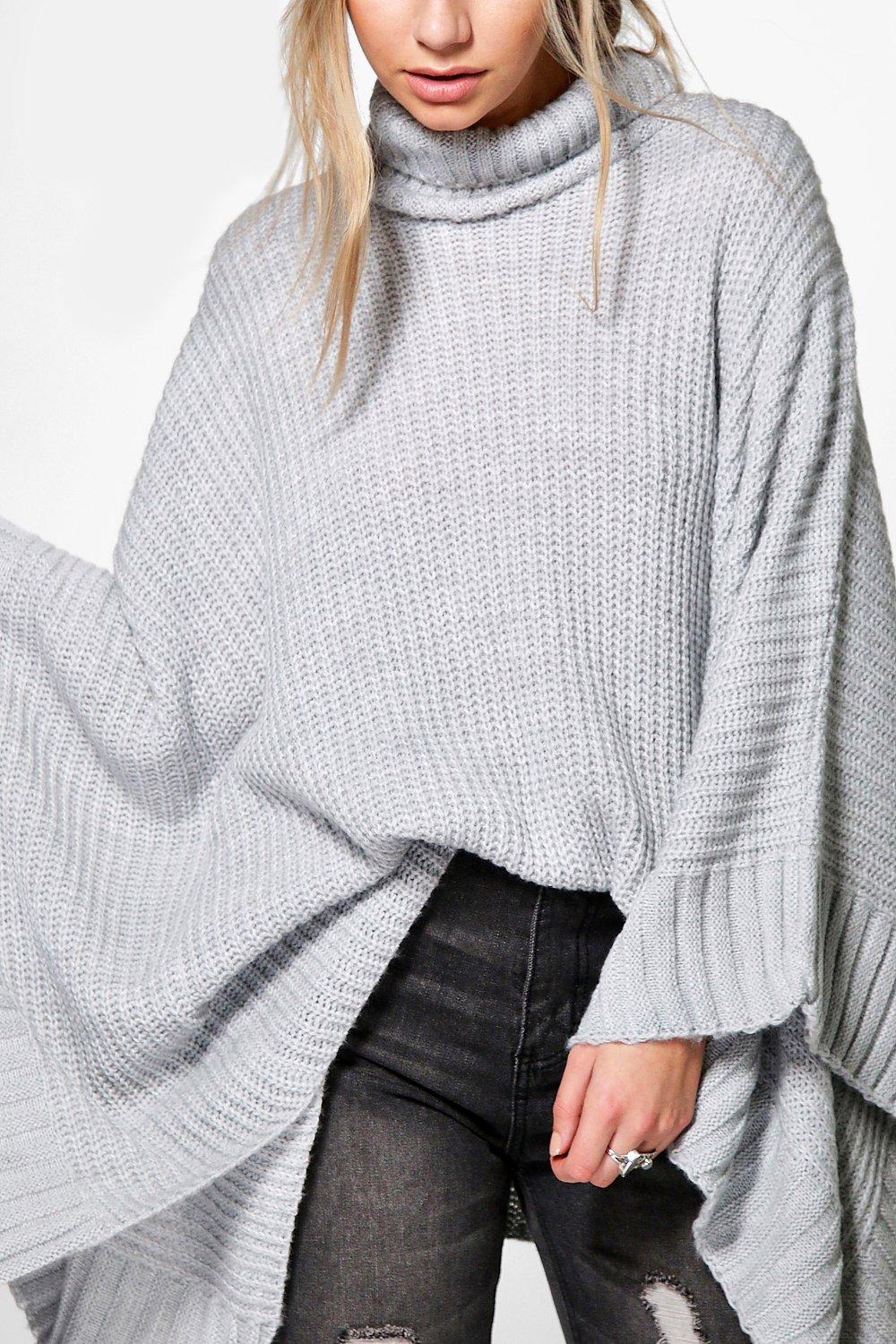 Roll neck poncho jumper hot sale